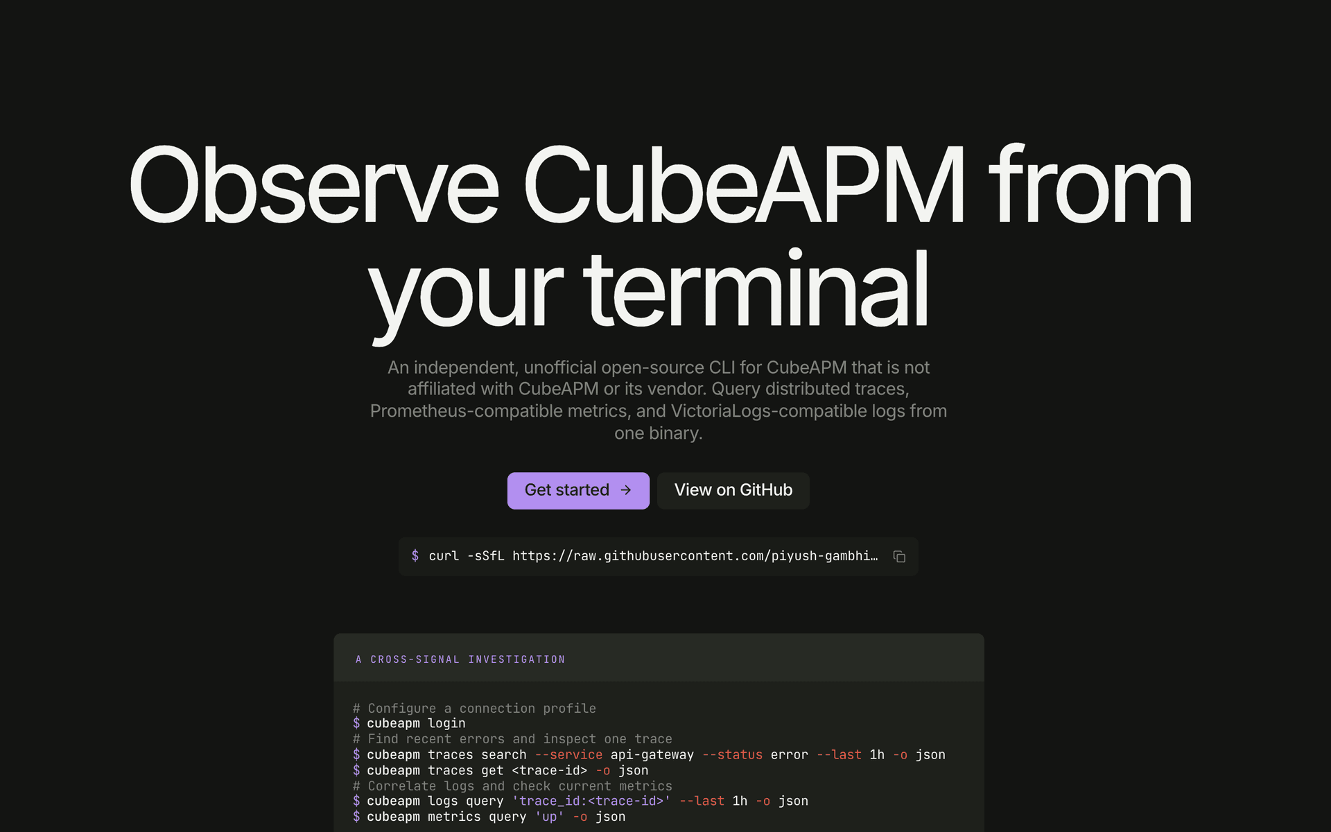 CubeAPM CLI interface