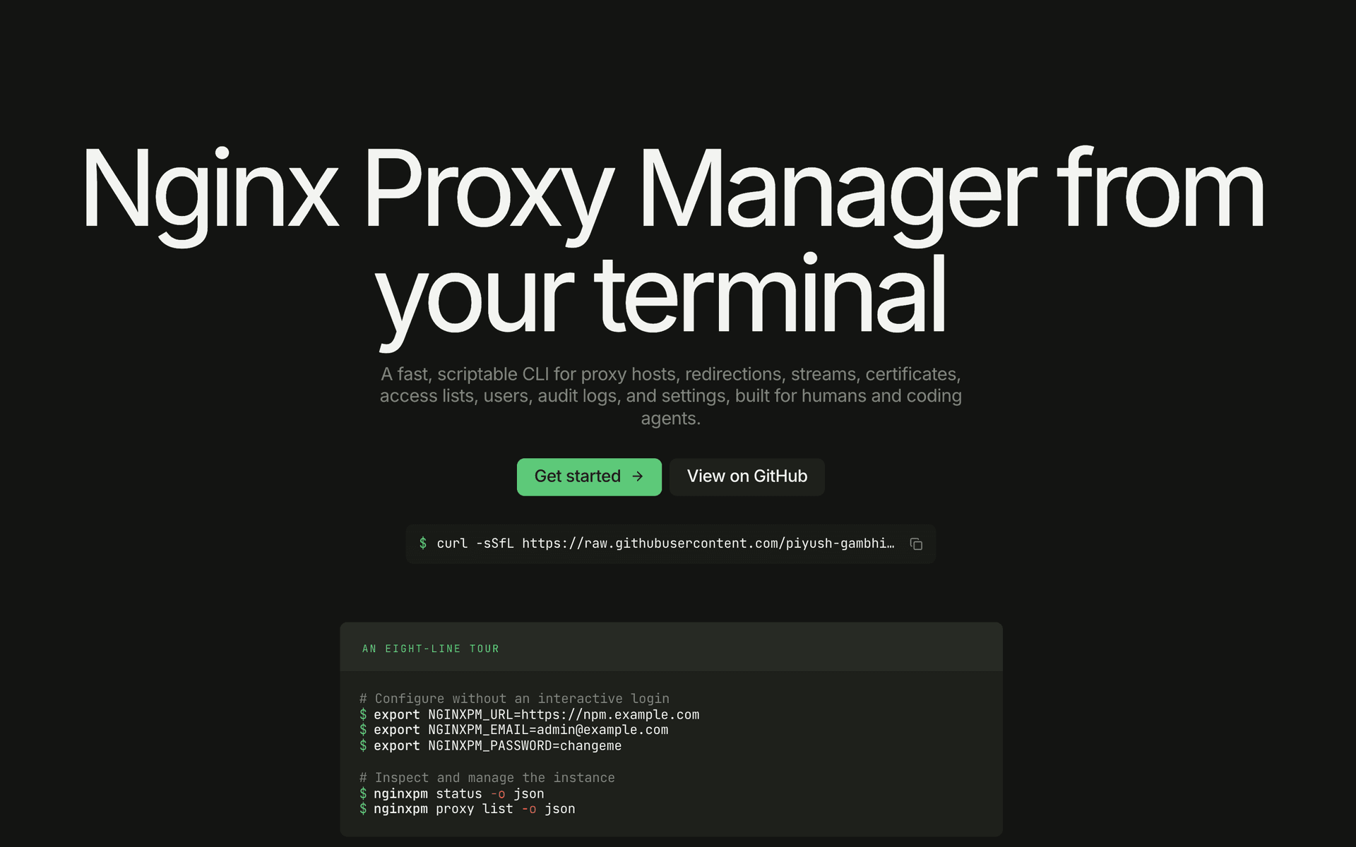 Nginx Proxy Manager CLI interface