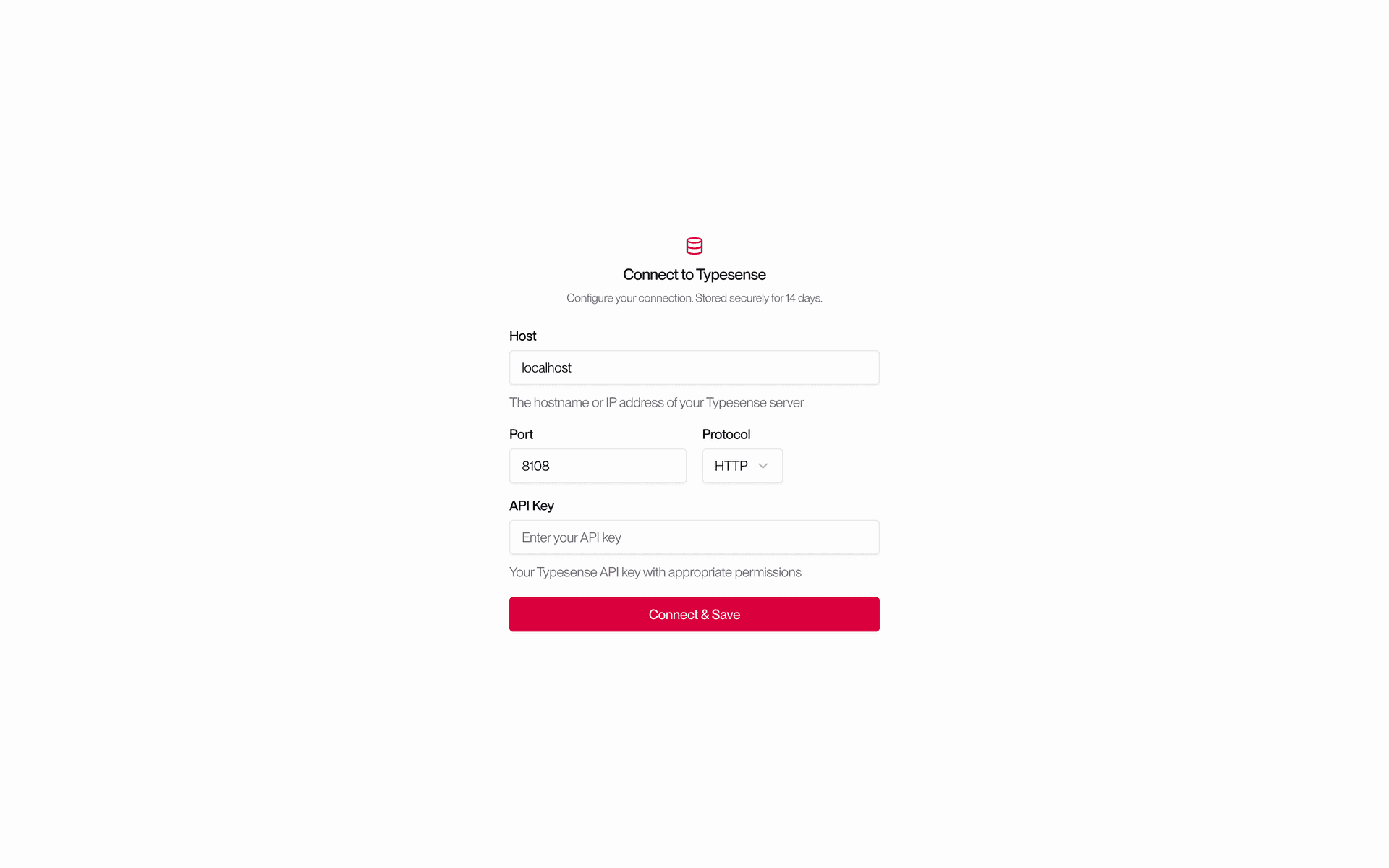 Typesense Dashboard interface