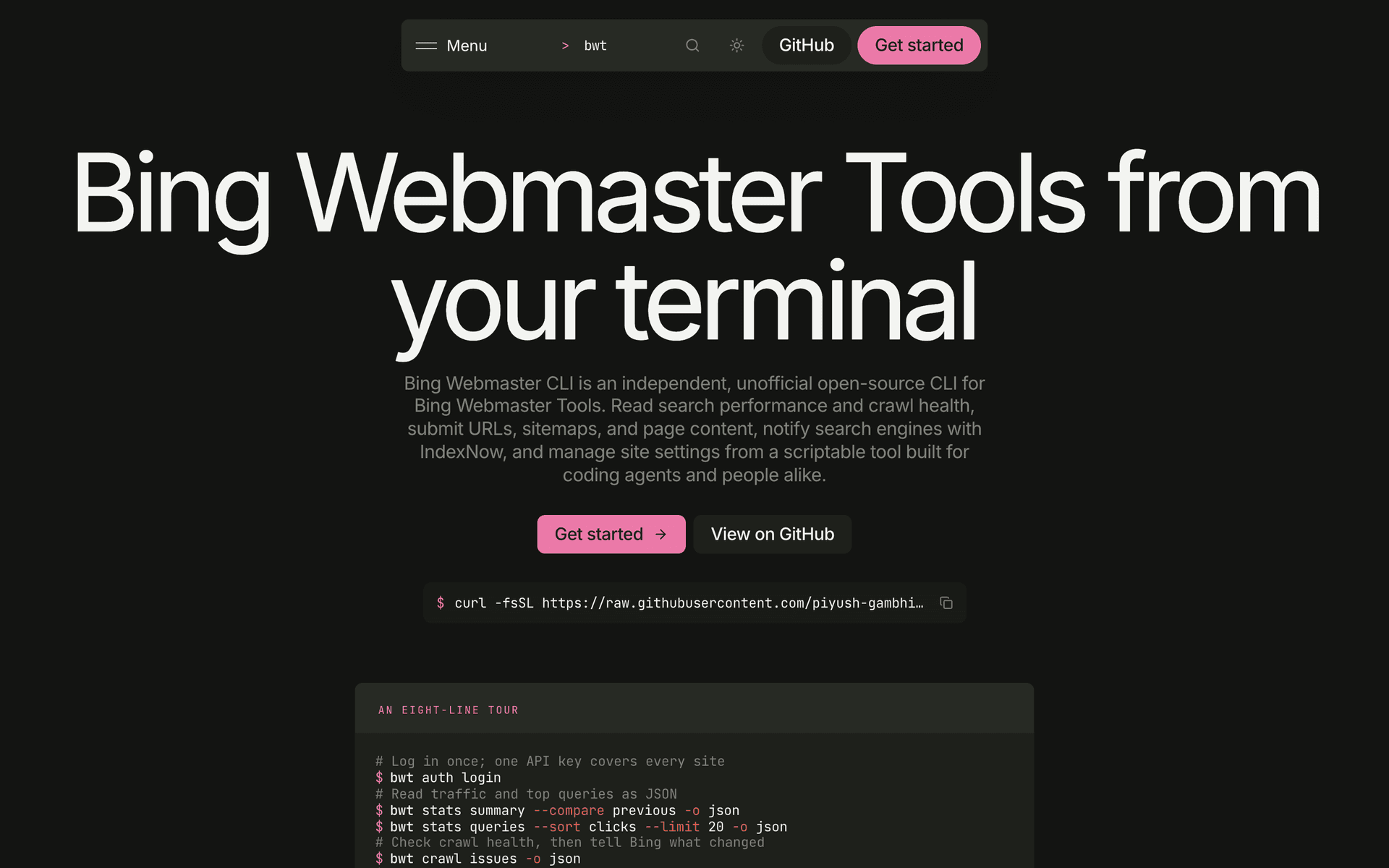 Bing Webmaster CLI cover