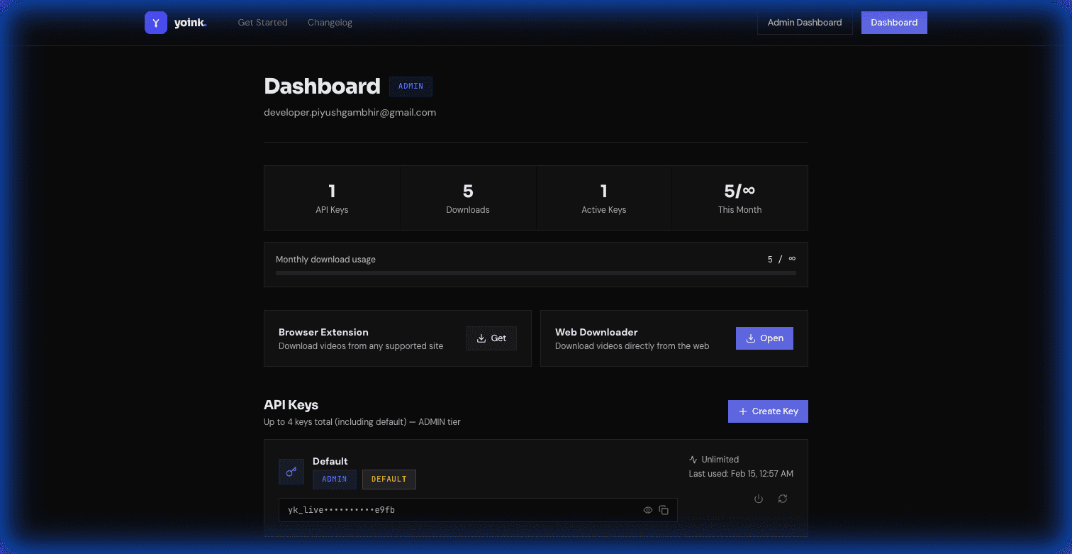 Yoink interface